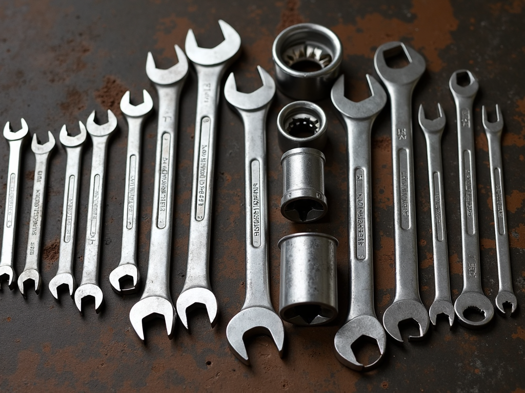 Essential wrenches for tightening and loosening nuts and bolts.