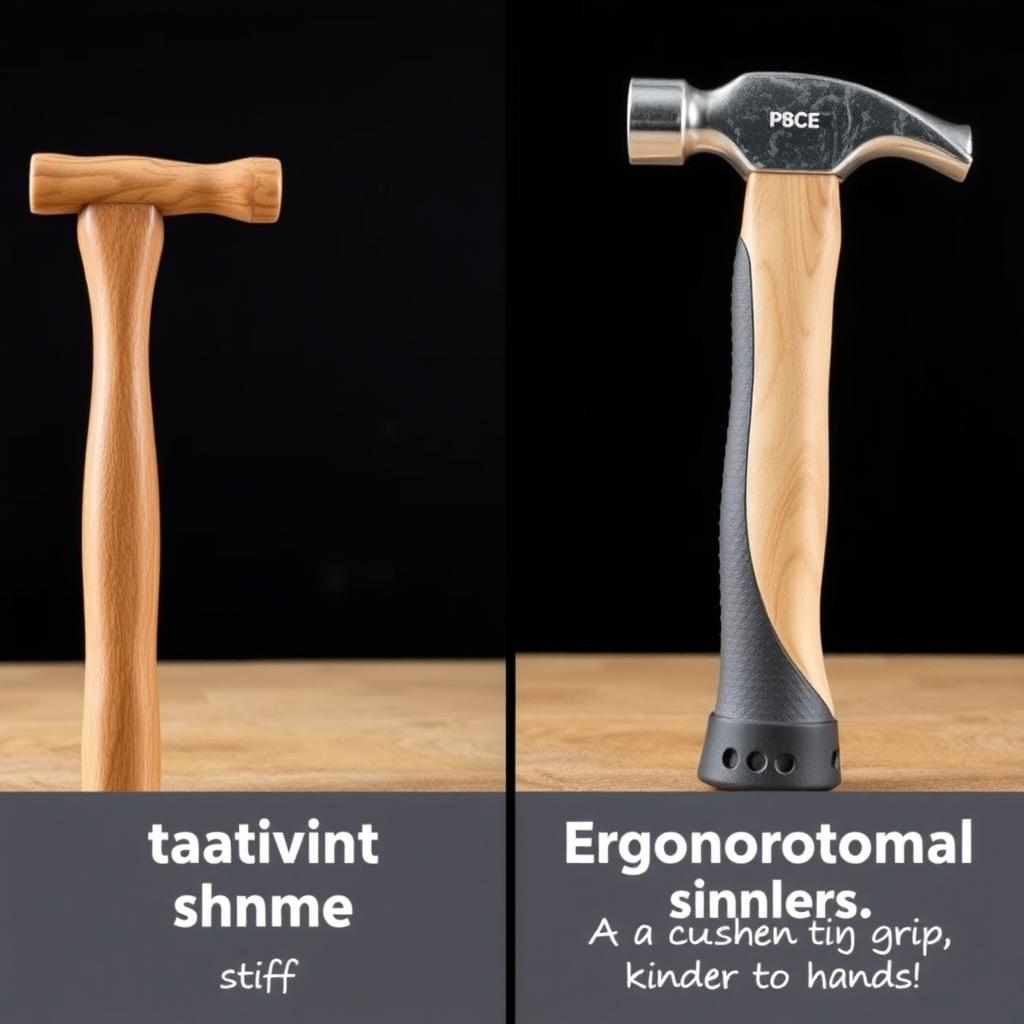 Traditional hammer vs. ergonomic hammer