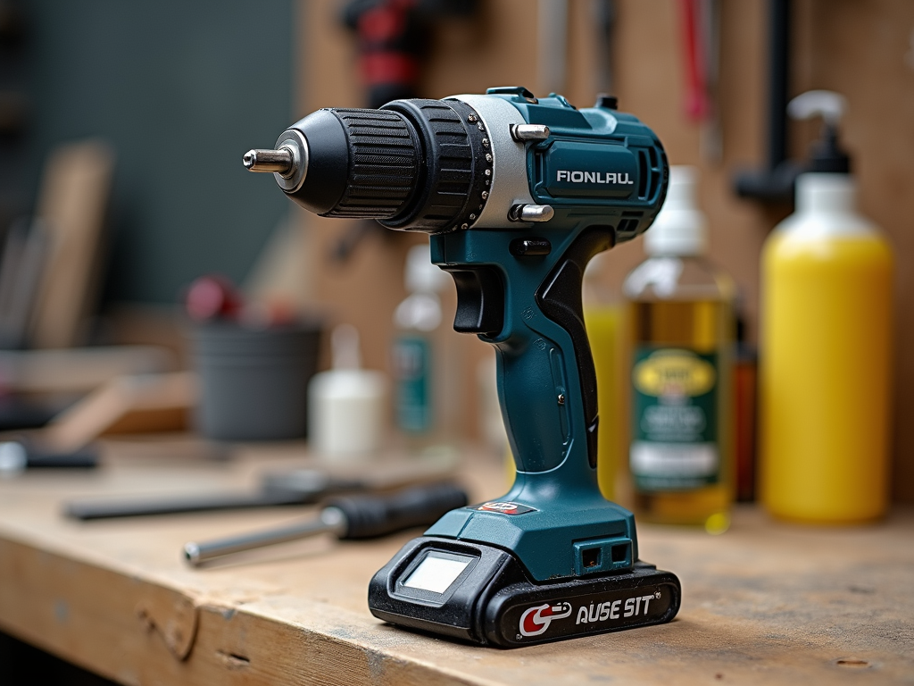 Power drill maintenance setup