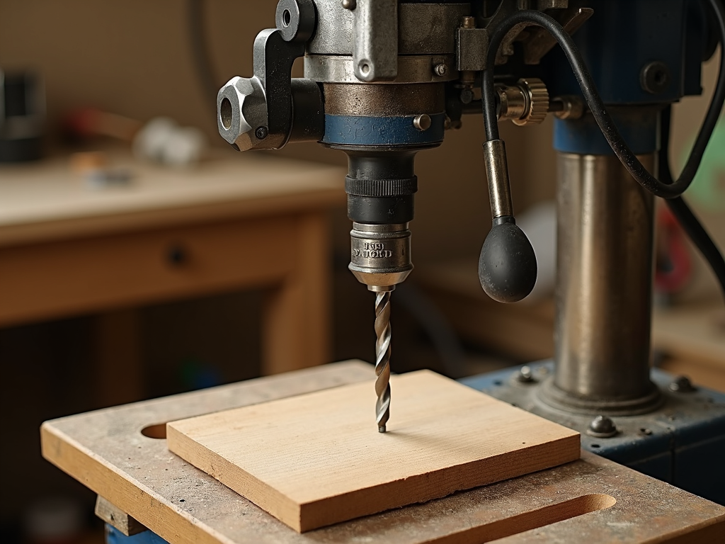 Power drill press setup