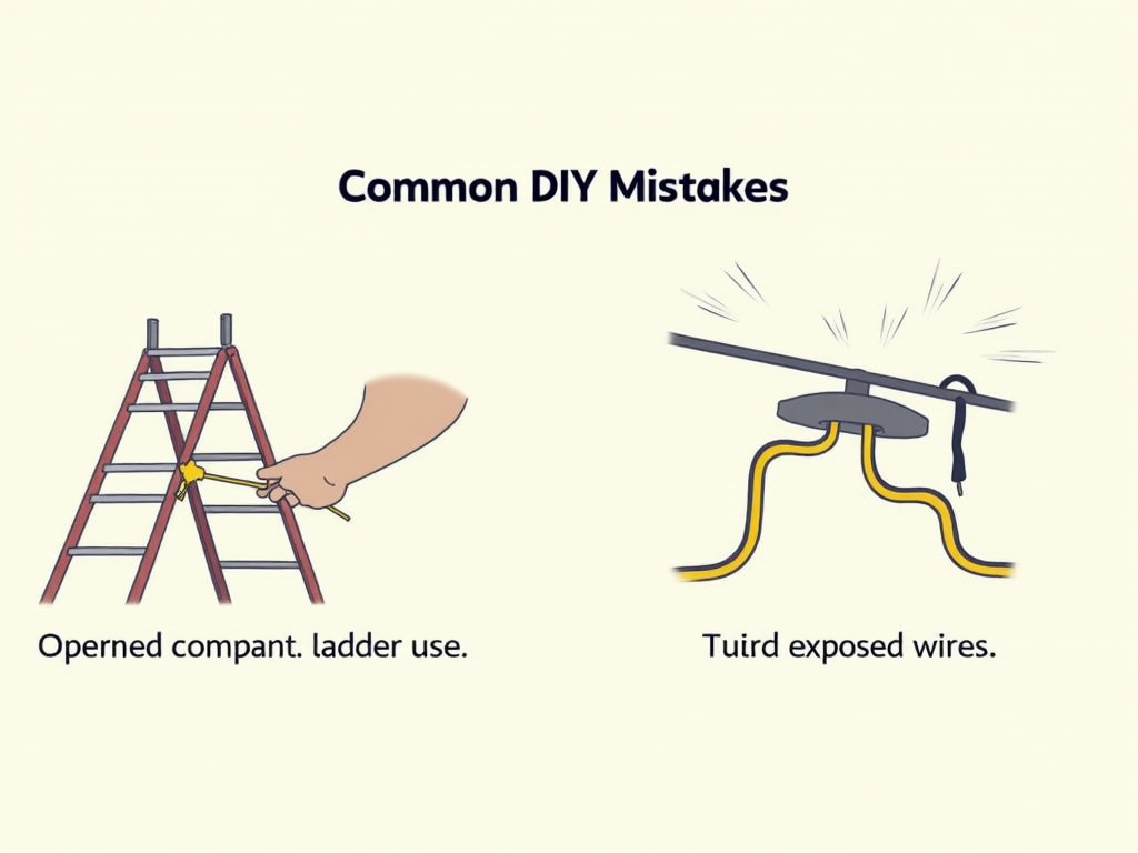 An illustration of an unsafe DIY mistake.