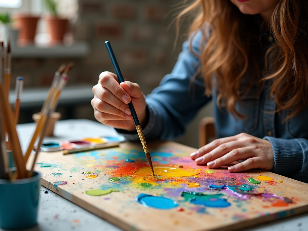 Painter working with tools
