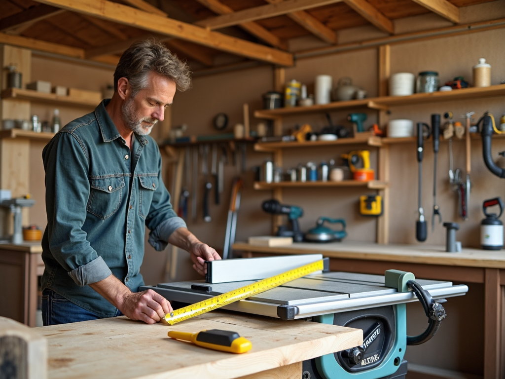 Measuring space for a table saw