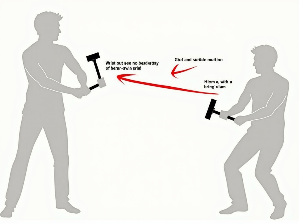 Diagram of proper hammer swing technique