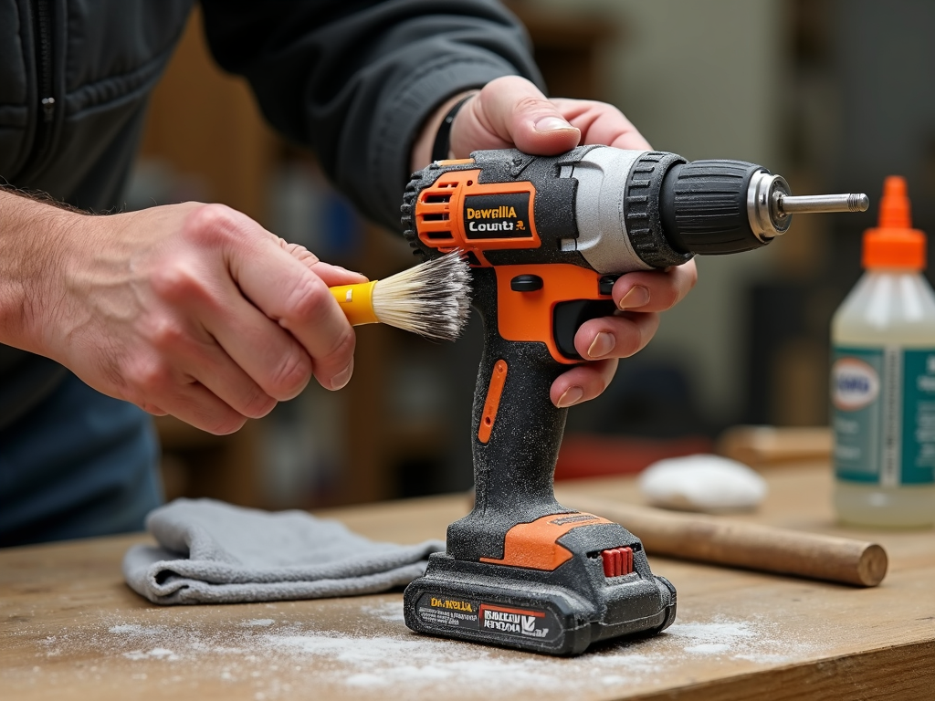 Cleaning a power tool