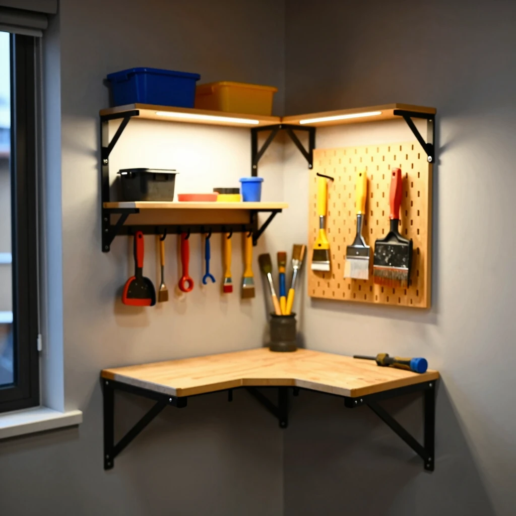 Vertical storage solutions for maximizing small workshop spaces