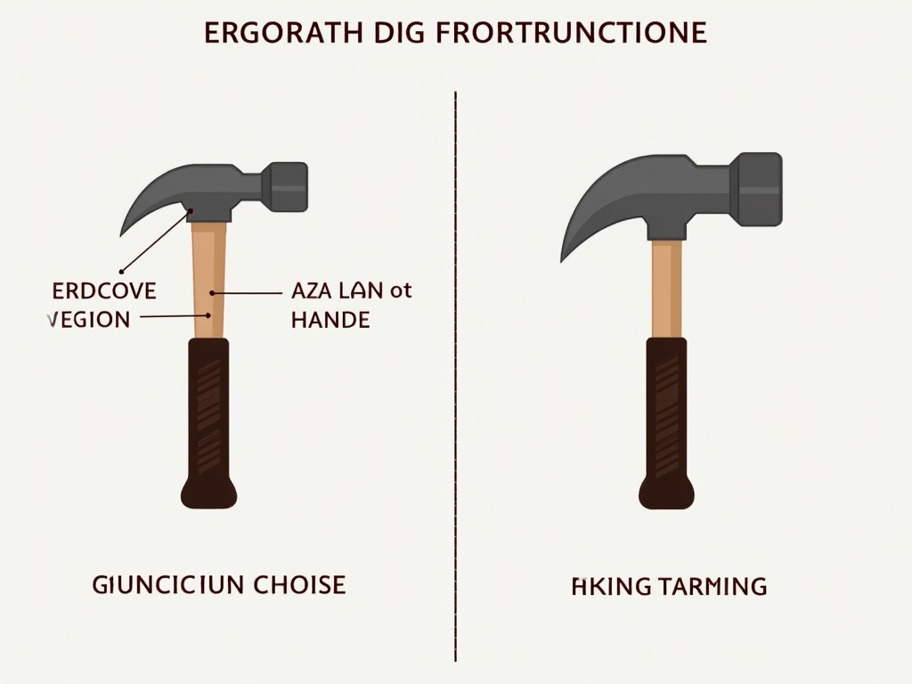 Comparison of traditional and ergonomic hammer designs.