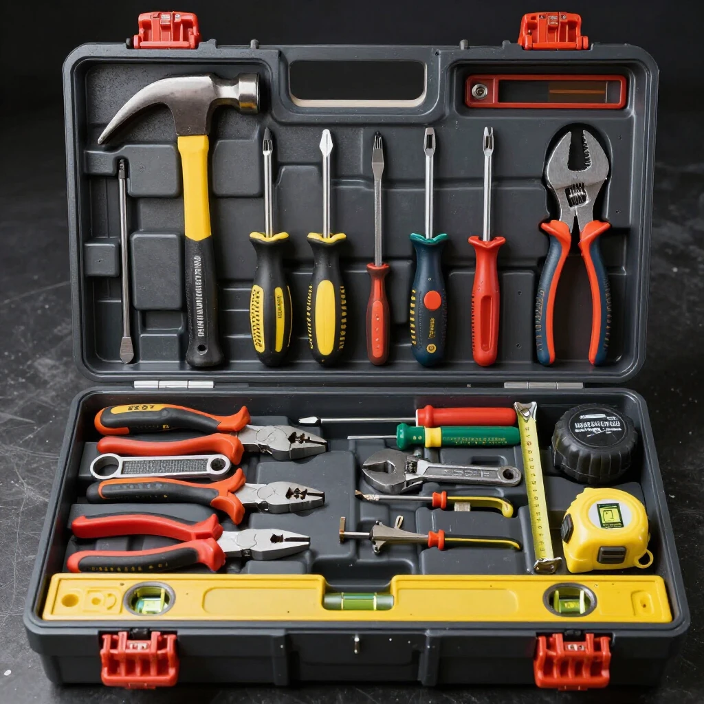 Open toolbox showing essential tools for every handyman