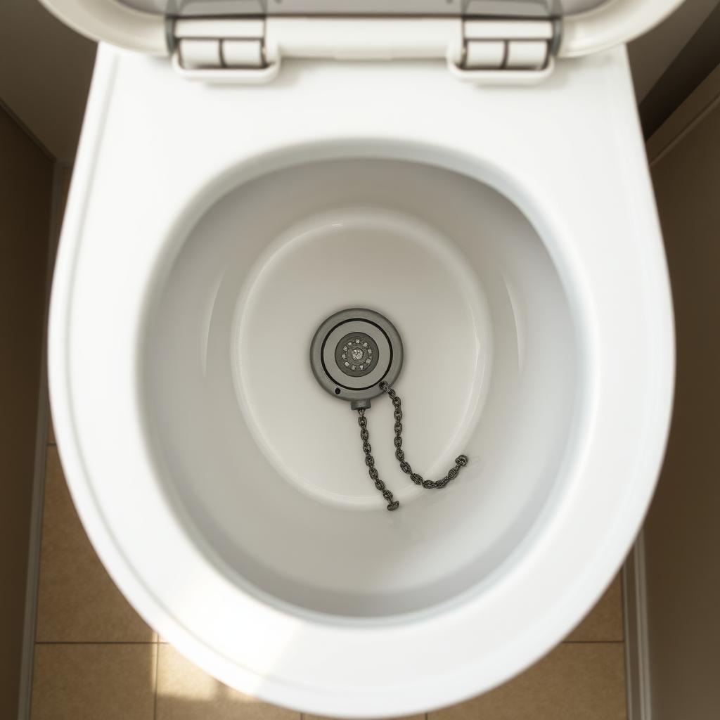 Inside of a toilet tank