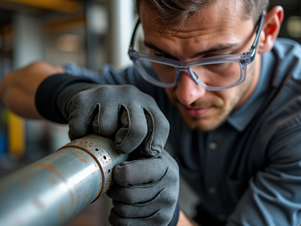 Person safely using an adjustable wrench.