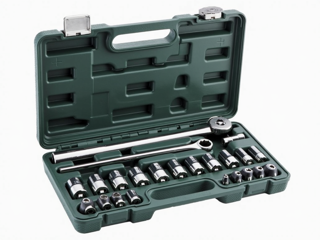 Socket wrench set in a carrying case