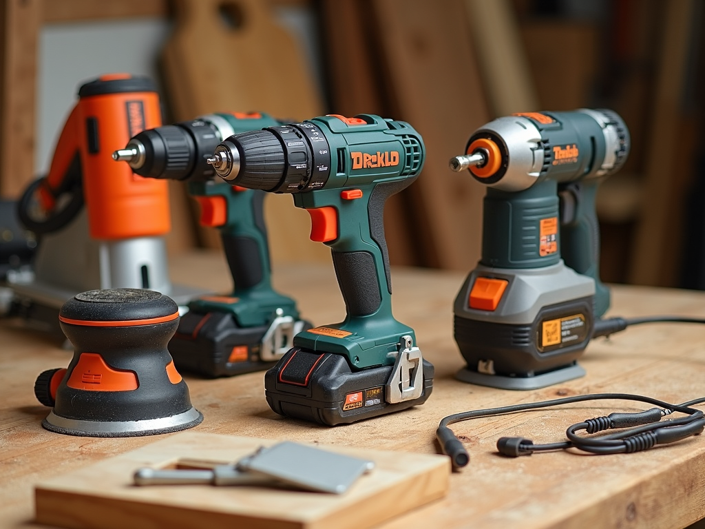 Assortment of essential power tools for DIY projects