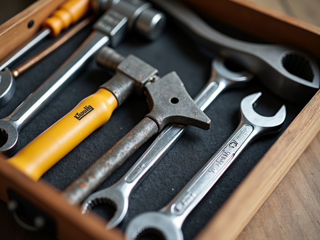 Organized toolbox with tools