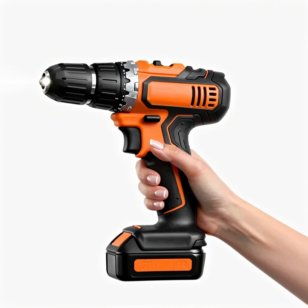 Modern ergonomic cordless power drill designed for comfort