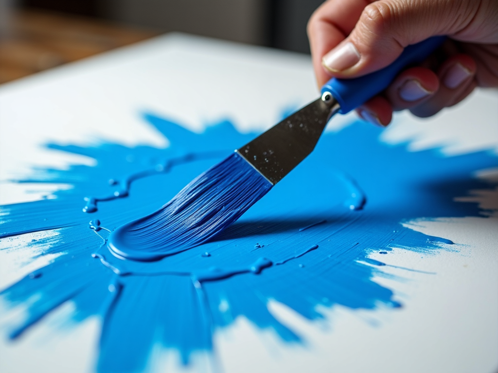 Palette knife painting in progress
