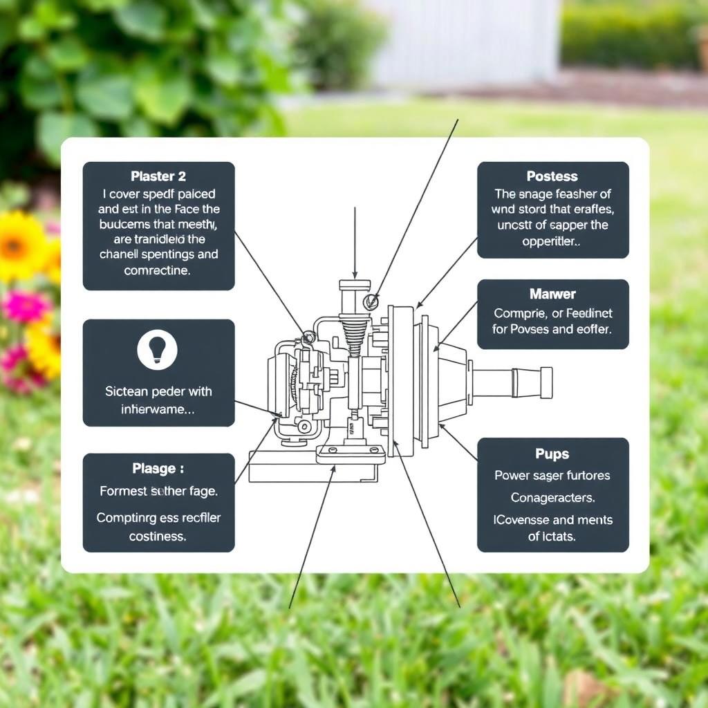 Diagram of a power washer pump with labeled components.
