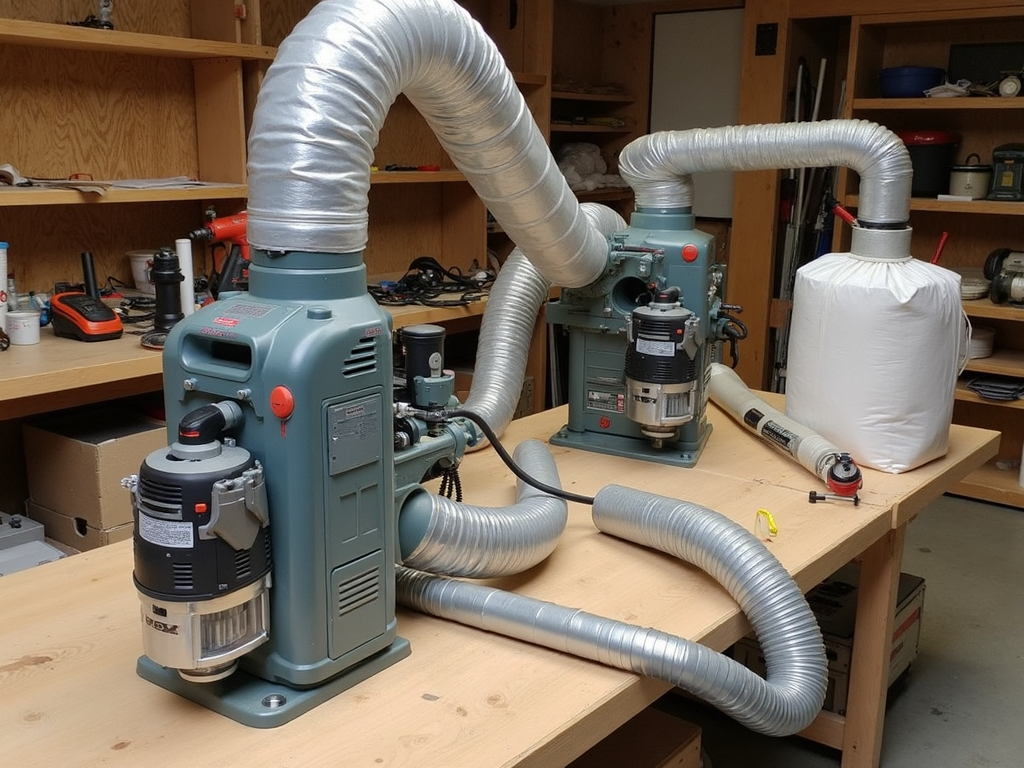 Advanced dust collection system in a workshop