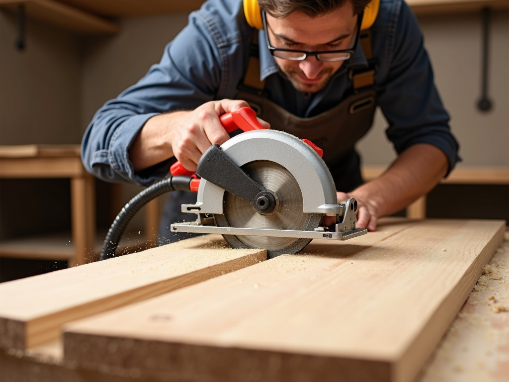 Cutting wood with a circular saw