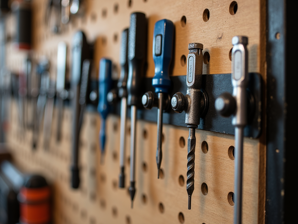 Pegboard and magnetic strip storage