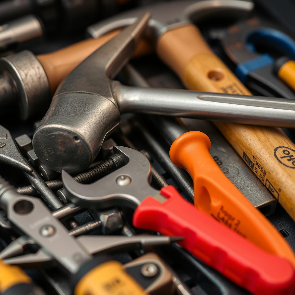 Well-maintained hand tools in a toolbox.