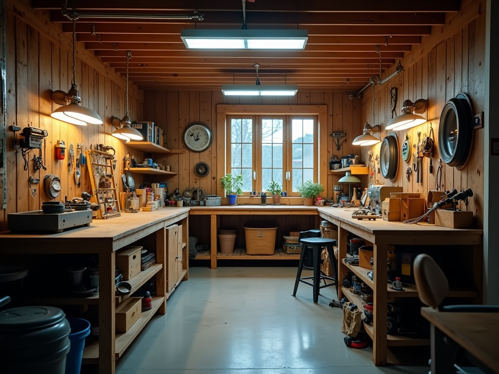Well-lit small workshop enhancing space and safety