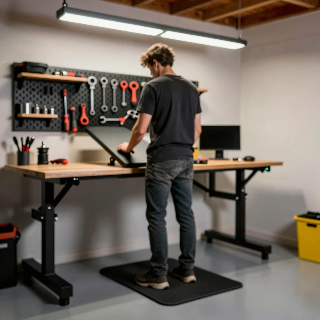 Ergonomic setup for efficient workbench use
