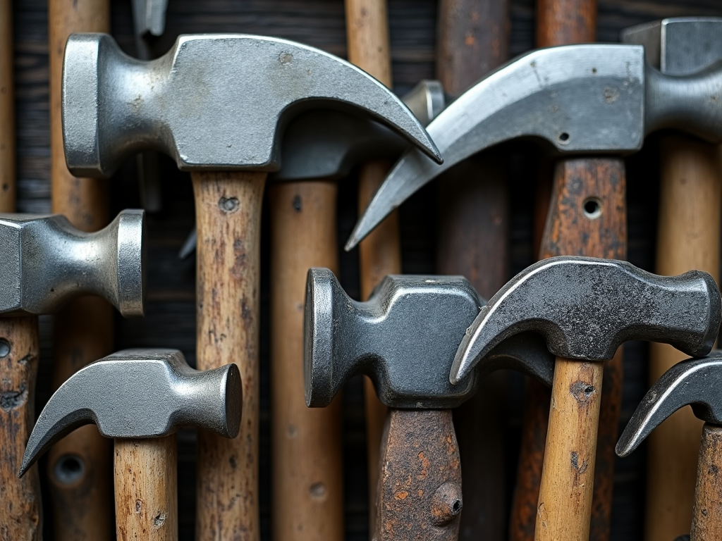 Different hammer head designs for specific uses.