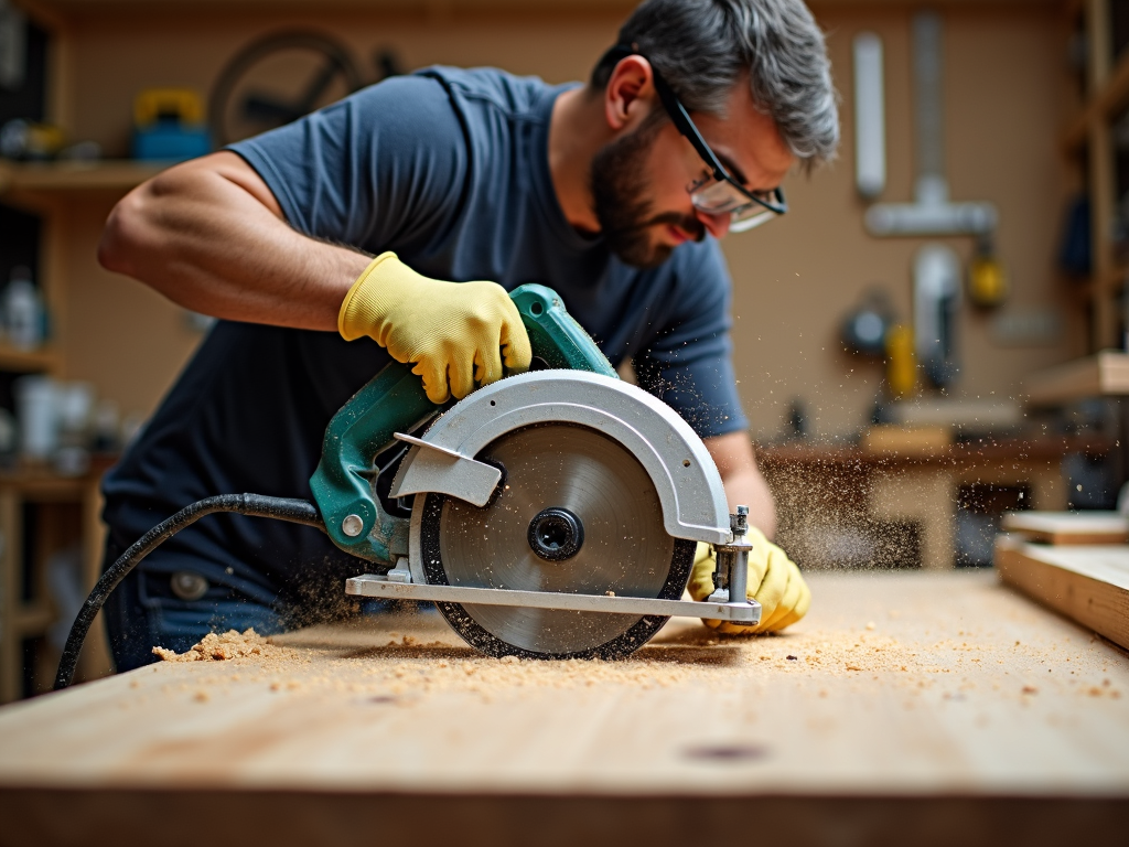 Cutting wood with a circular saw