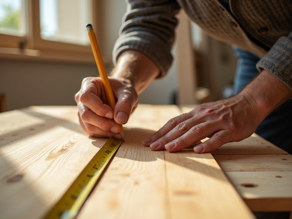 Measuring with tape measure