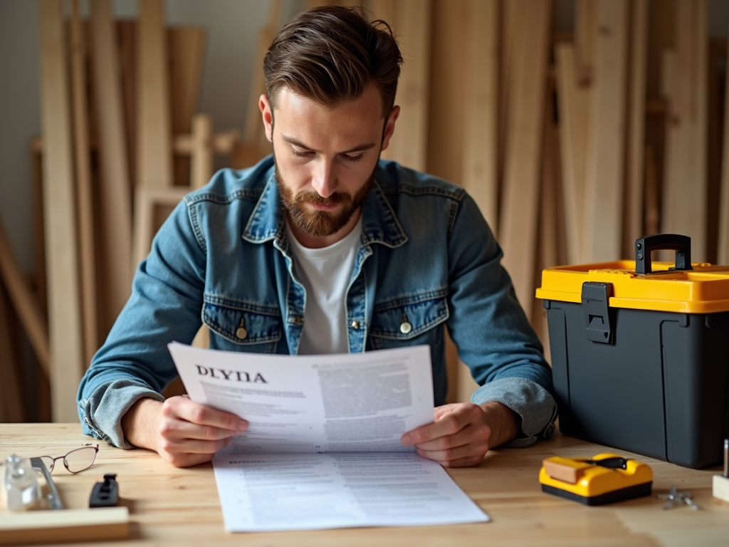 DIYer reading manual before starting project