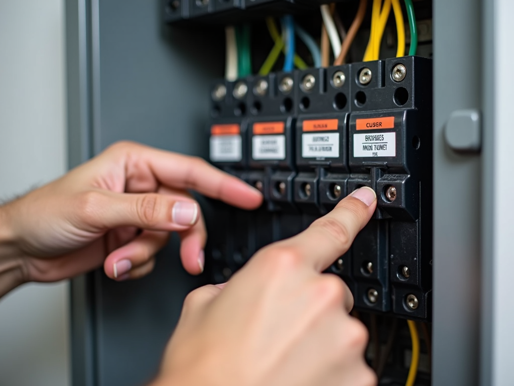 Inside an electrical panel