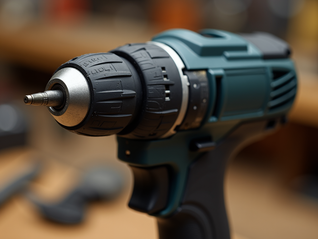 Cordless drill with chuck and battery