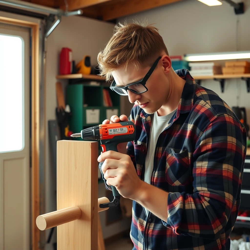 DIY enthusiast using calibrated tools for a precise project