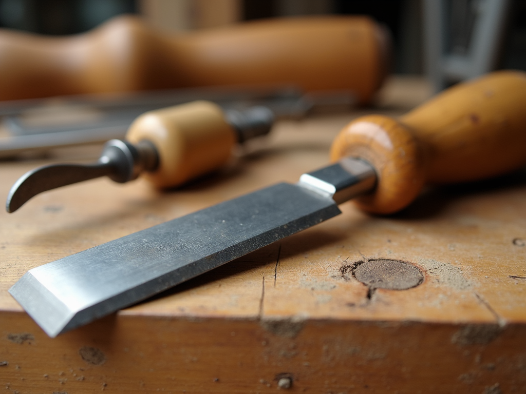 A well-maintained woodworking tool on a workbench