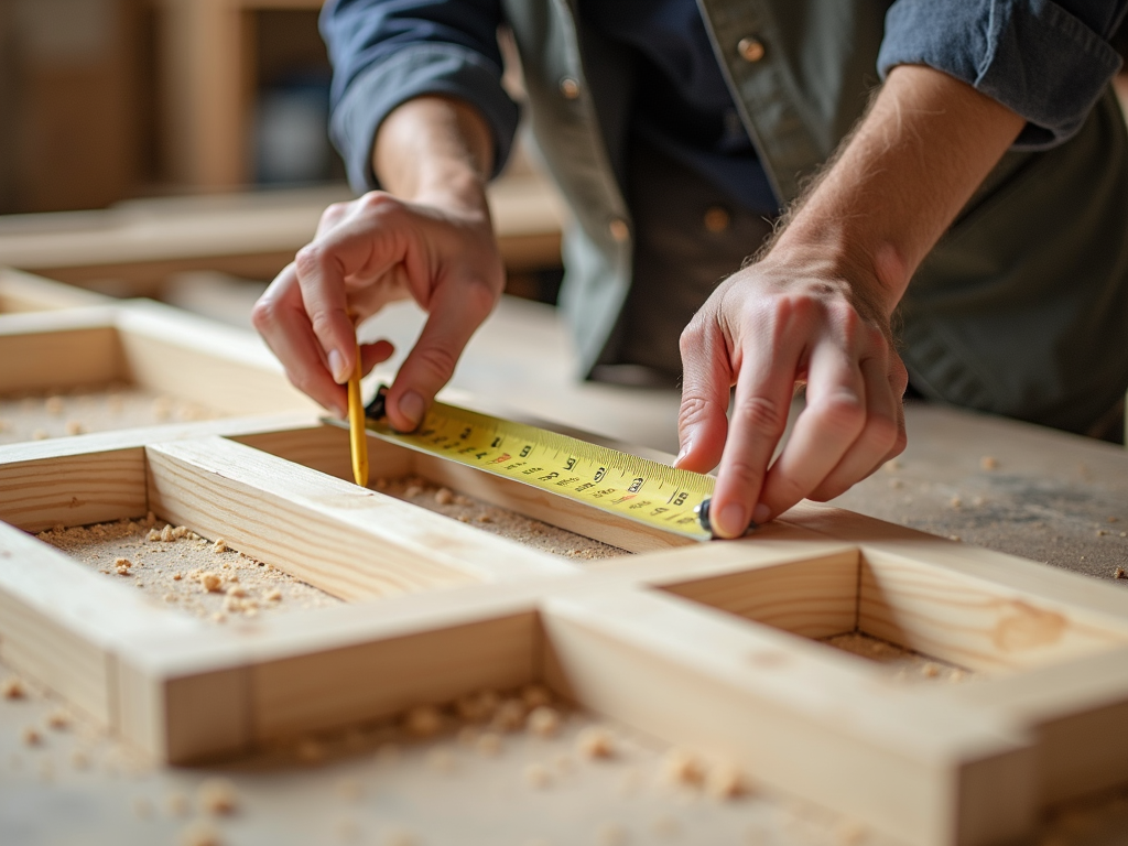Measuring wood for a DIY bookshelf