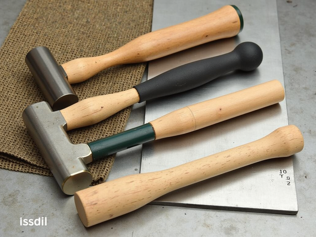 Specialty hammers for crafts and hobbies displayed on a workbench