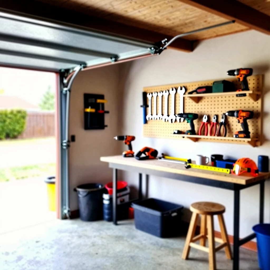 Organized workshop showcasing essential workman tools and storage solutions