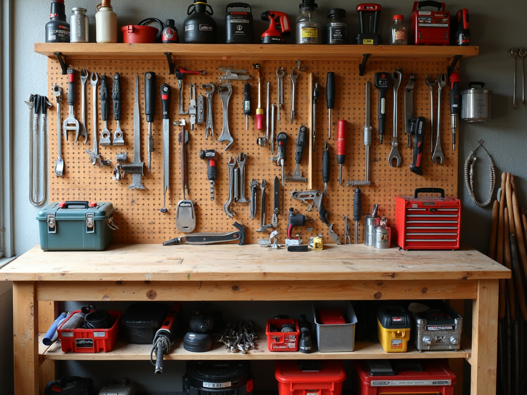 After: A well-organized workshop with tools neatly stored.