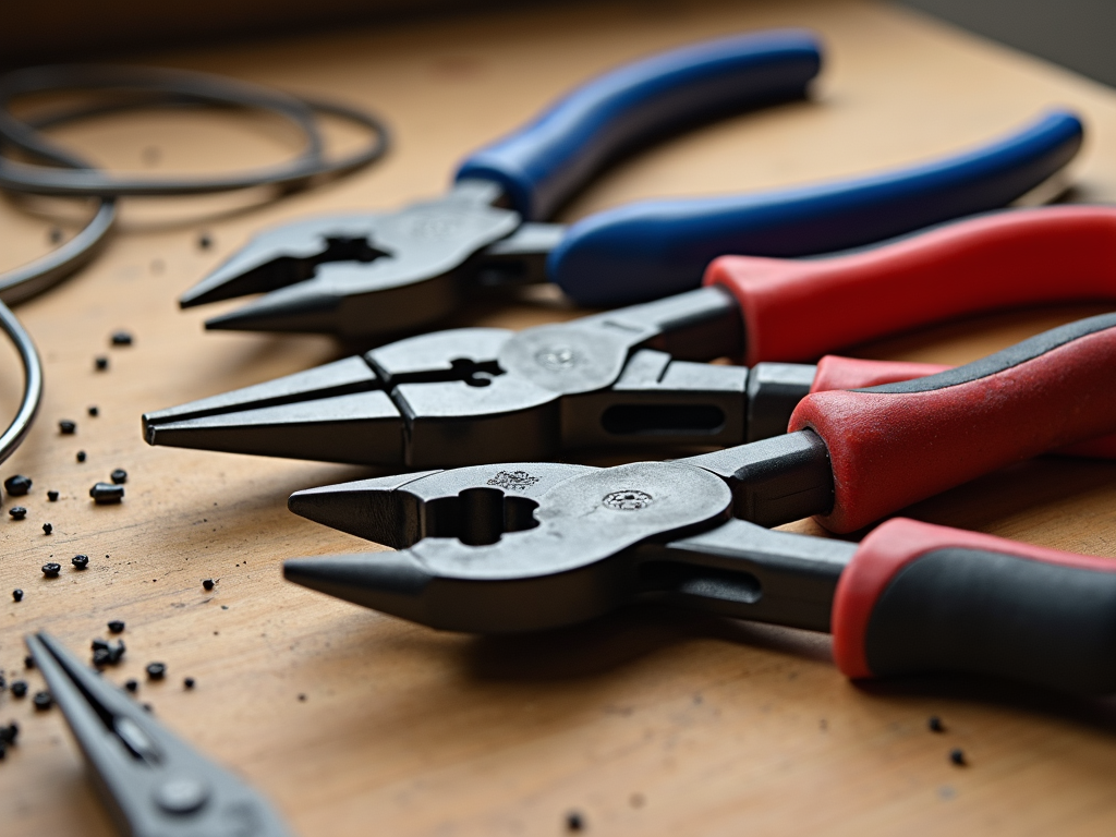 A pliers set, perfect for gripping and bending in DIY tasks.