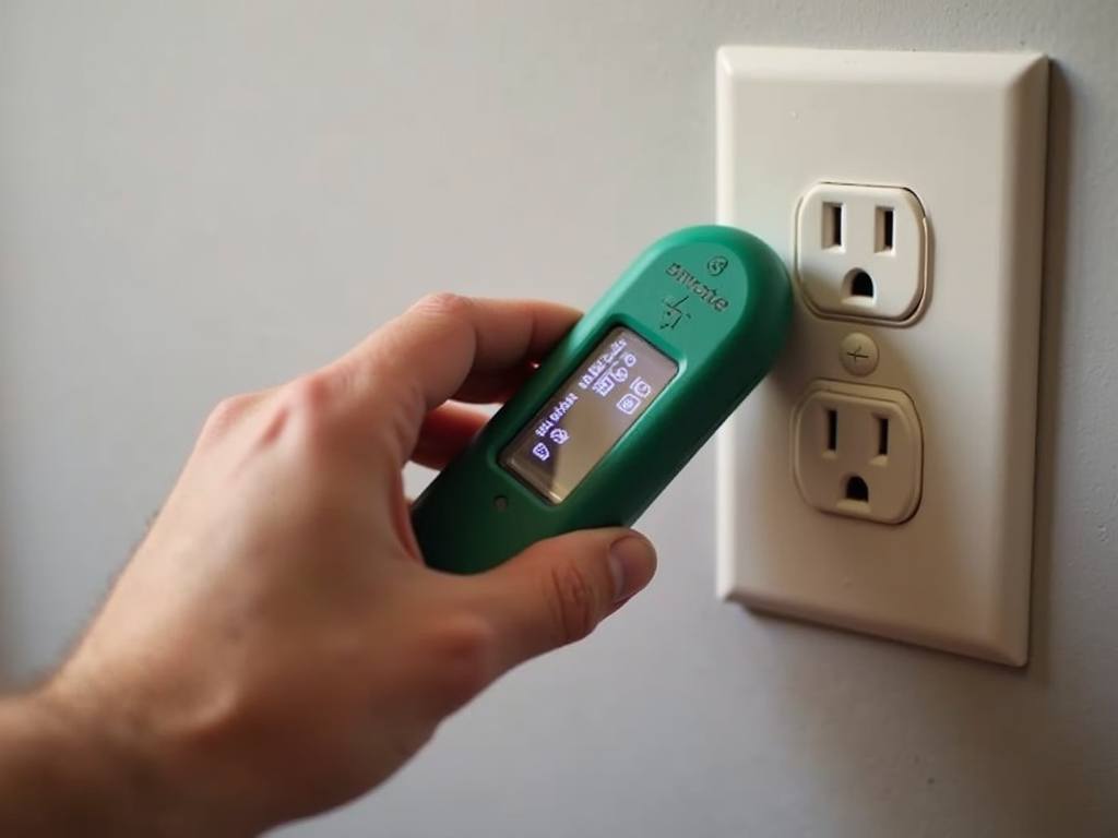 Using a voltage tester on an outlet