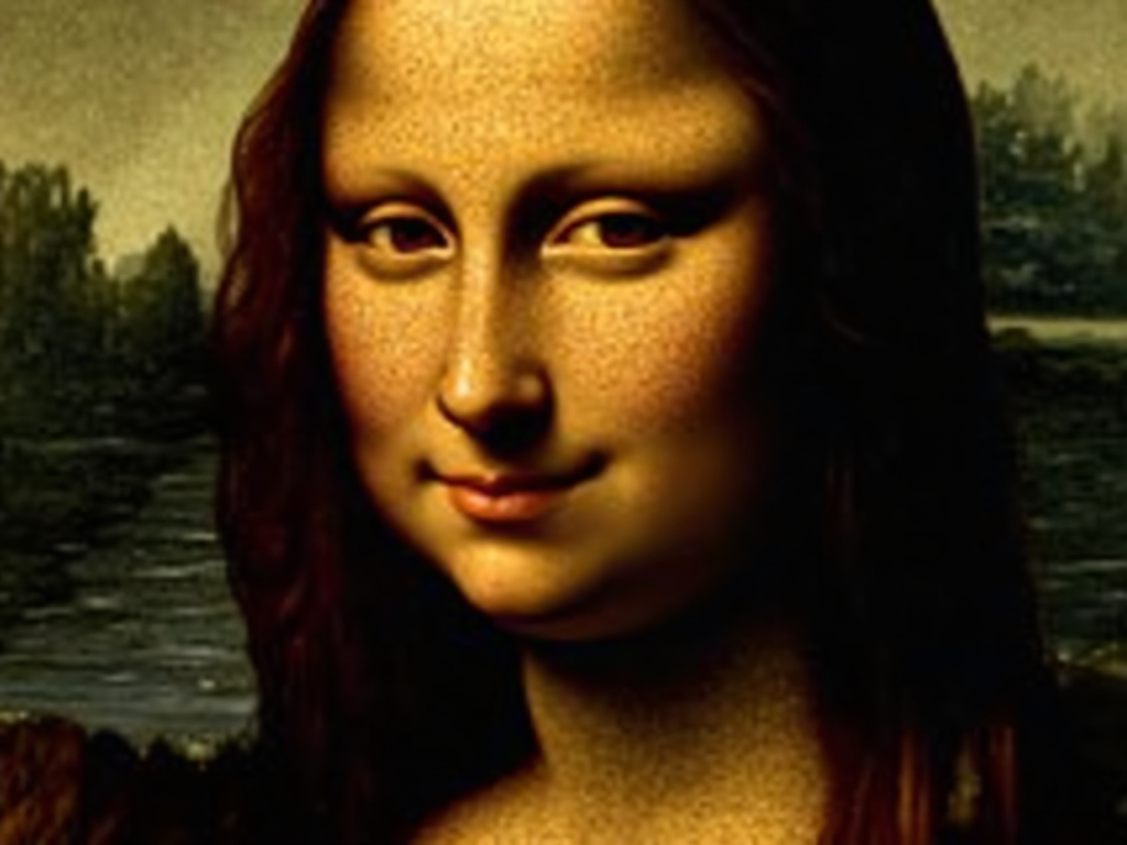 Detail of the Mona Lisa showing the sfumato technique.