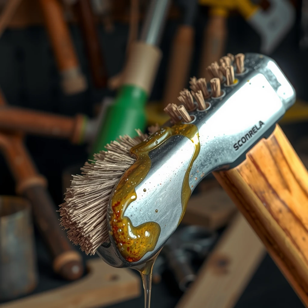 Cleaning and oiling a claw hammer to prevent rust and maintain condition