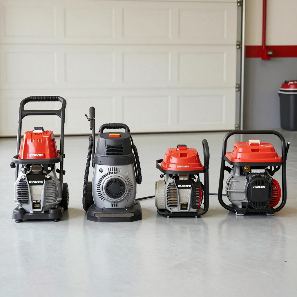 Comparison of different types of power washers: electric and gas models