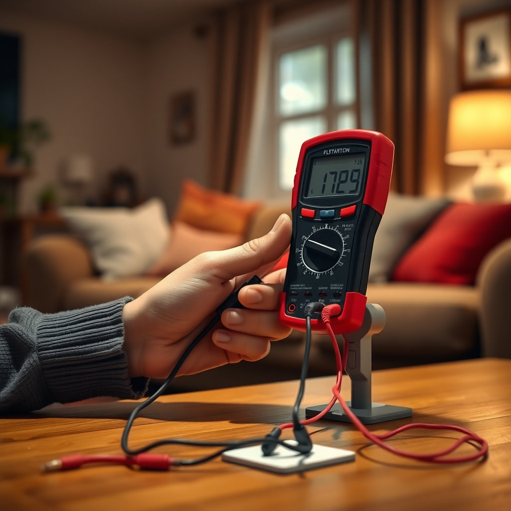 Testing electrical outlet with multimeter