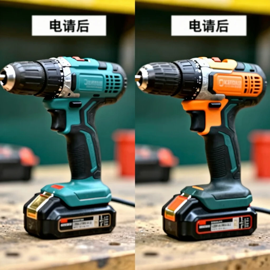 Comparison of traditional heavy drill vs modern ergonomic lightweight cordless drill