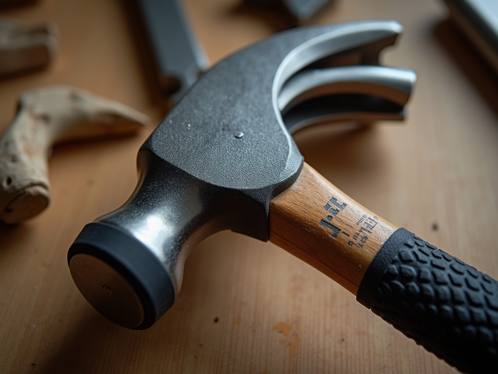 Ergonomic hammer handle with rubber grip