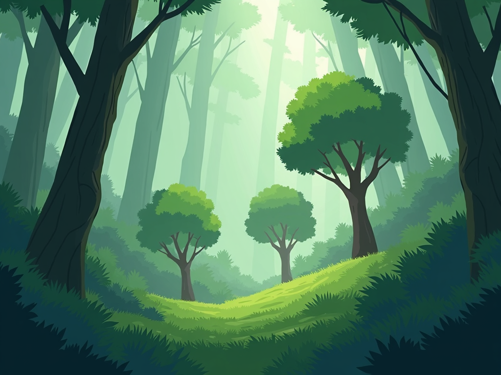 A virtual forest in the Forest app, symbolizing focus and productivity.