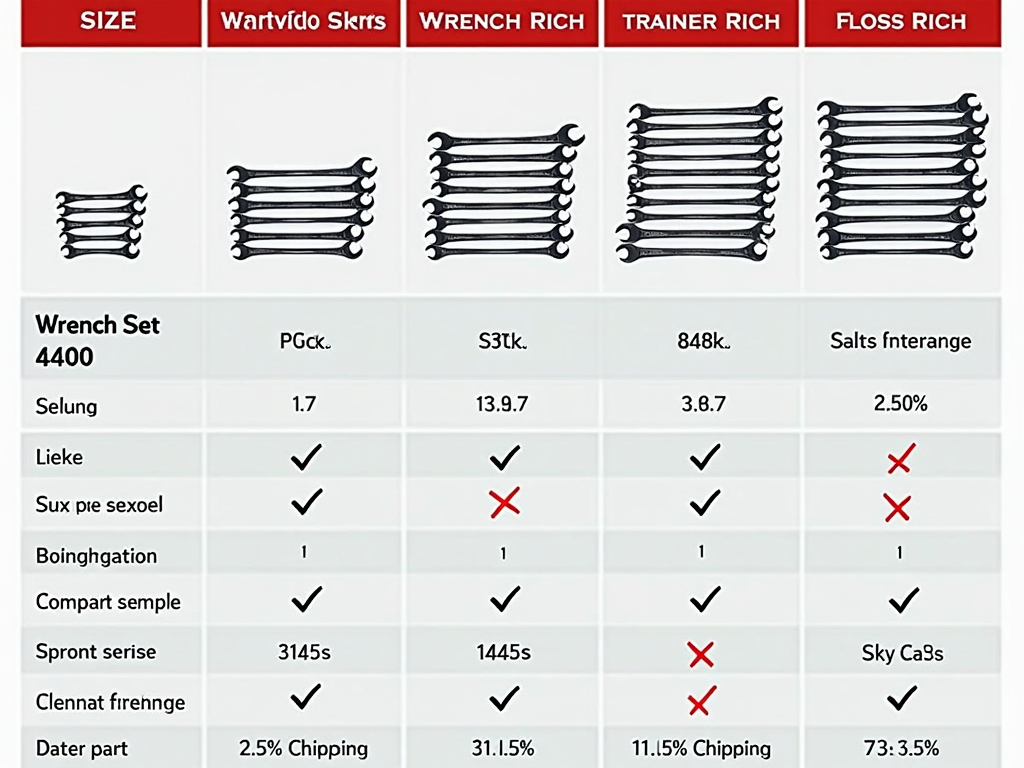 Comparison table of top wrench sets for construction workers