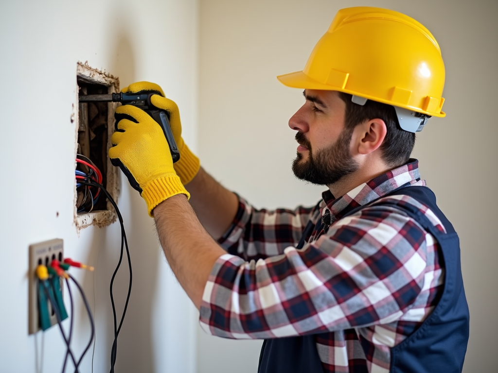 Electrician upgrading home wiring