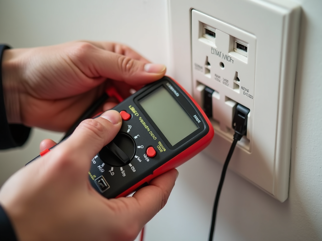 Testing an outlet with a multimeter